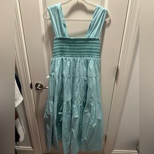 NWT Anthropologie Teal Smocked Bust Maxi Dress